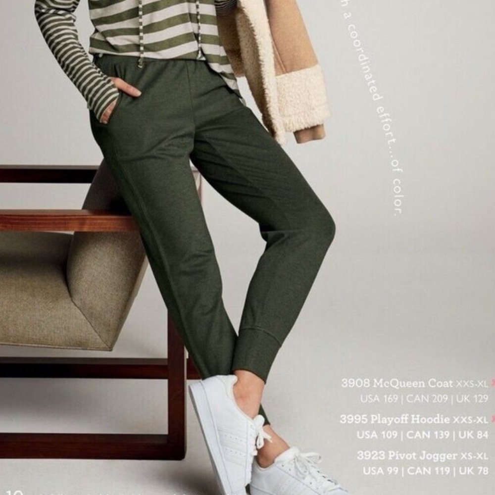 CAbi Green Track Pants with Tapered Fit